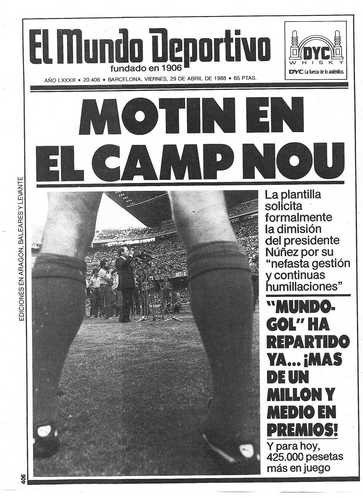 Kỳ án Hesperia Mutiny trên tờ Mundo Deportivo.